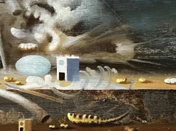 Mihailo Djokovic Tikalo, Surrealistische Komposition, 1982, Öl auf Leinwand, Gerahmt