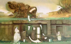Mihailo Djokovic Tikalo, Surrealistische Komposition, 1983, Öl auf Leinwand