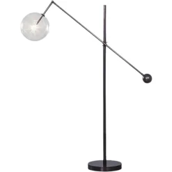 Milan 1 Arm Schwarz Gunmetal Stehlampe von Schwung