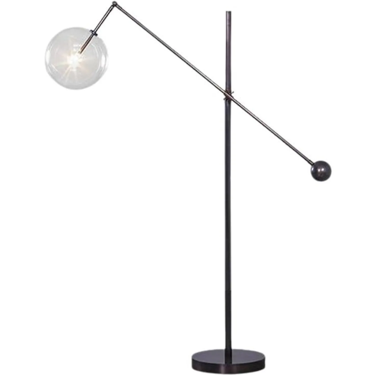 Milan 1 Arm Schwarz Gunmetal Stehlampe von Schwung
