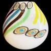 Milchweiße Tischlampe aus Muranoglas von Simoeng