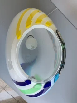 Milchweiße Tischlampe aus Muranoglas von Simoeng