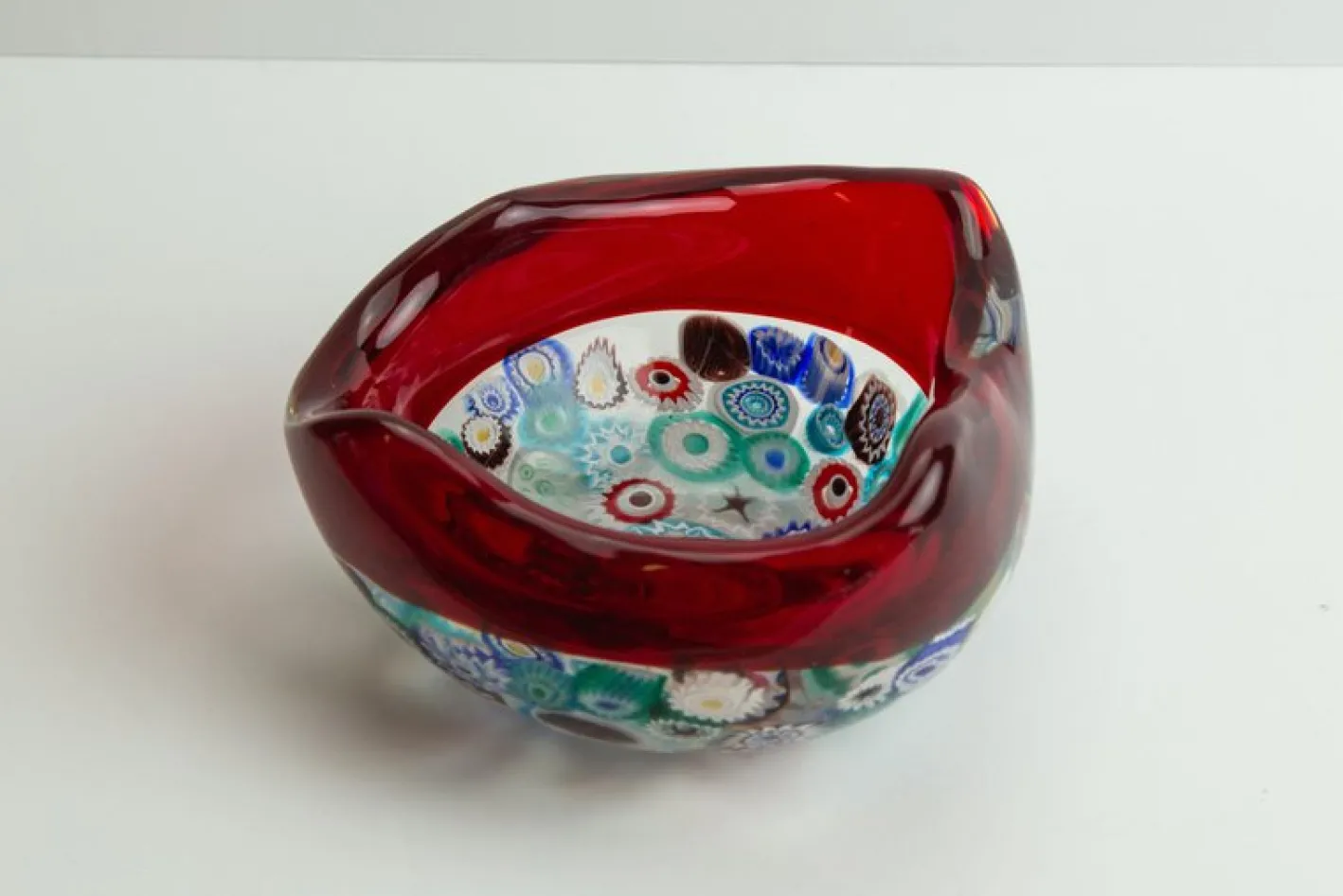 Millefiori Incalmo Schale aus Muranoglas von Archimede Seguso, Italien, 1950er