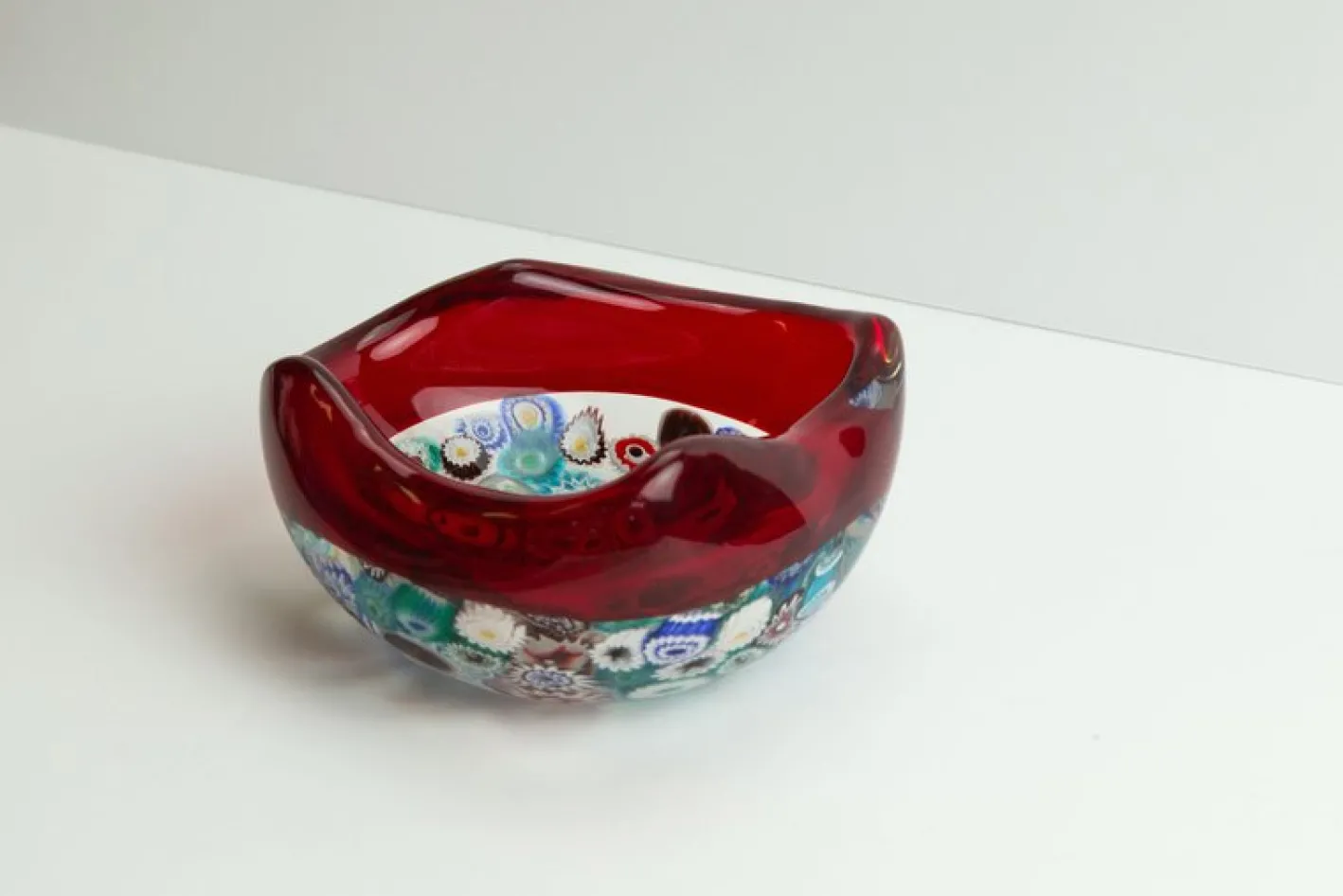 Millefiori Incalmo Schale aus Muranoglas von Archimede Seguso, Italien, 1950er
