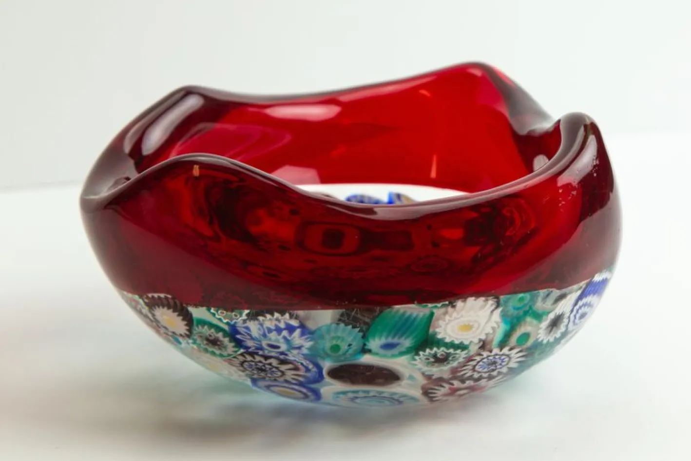 Millefiori Incalmo Schale aus Muranoglas von Archimede Seguso, Italien, 1950er