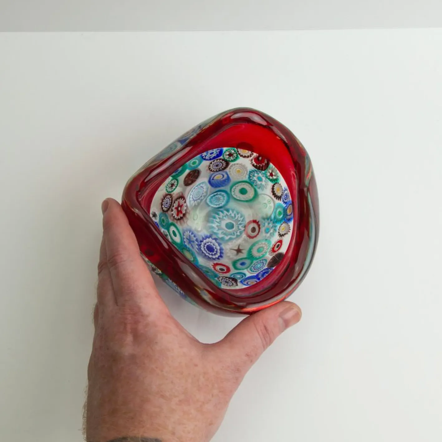 Millefiori Incalmo Schale aus Muranoglas von Archimede Seguso, Italien, 1950er