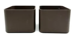 Minimalistische Deutsche Space Age Blumentöpfe, 1960er, 2er Set