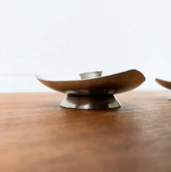 Minimalistische dänische Vintage Kerzenhalter von Arne Jacobsen für Stelton, 3er Set