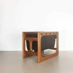 Minimalistischer dänischer Zeitschriftenständer aus Teak von Salin Mobler, 1970er