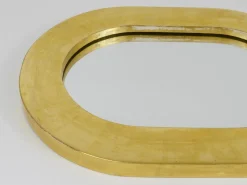 Minimalistischer Vergoldeter Mid-Century Wandspiegel von Carl Aubock, Wien, Österreich, 1960