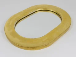 Minimalistischer Vergoldeter Mid-Century Wandspiegel von Carl Aubock, Wien, Österreich, 1960