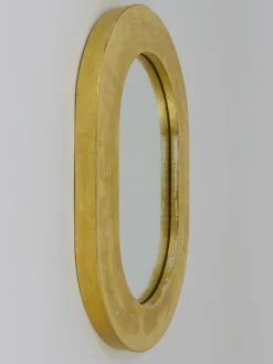 Minimalistischer Vergoldeter Mid-Century Wandspiegel von Carl Aubock, Wien, Österreich, 1960