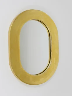 Minimalistischer Vergoldeter Mid-Century Wandspiegel von Carl Aubock, Wien, Österreich, 1960