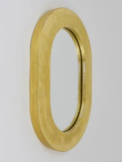 Minimalistischer Vergoldeter Mid-Century Wandspiegel von Carl Aubock, Wien, Österreich, 1960