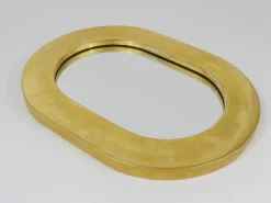 Minimalistischer Vergoldeter Mid-Century Wandspiegel von Carl Aubock, Wien, Österreich, 1960