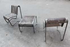 Minimalistisches Industrielles Wohnzimmer Set, 1950er, 3er Set