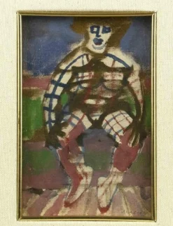 Mino Maccari, Nude Woman, 1975, Mixed Media Tempera auf Karton, gerahmt