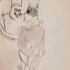 Mino Maccari, The General, Aquarellzeichnung, 1940er