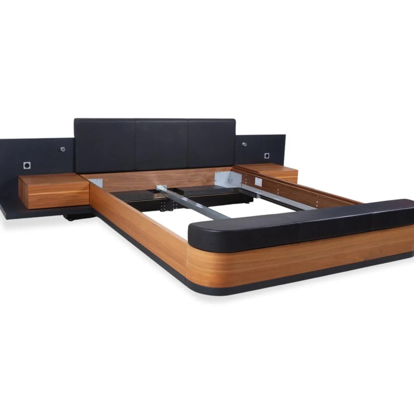 Mioletto Holzbett aus Leder von Hülsta