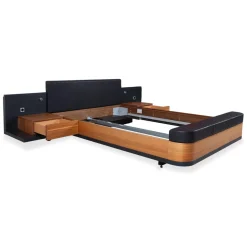 Mioletto Holzbett aus Leder von Hülsta