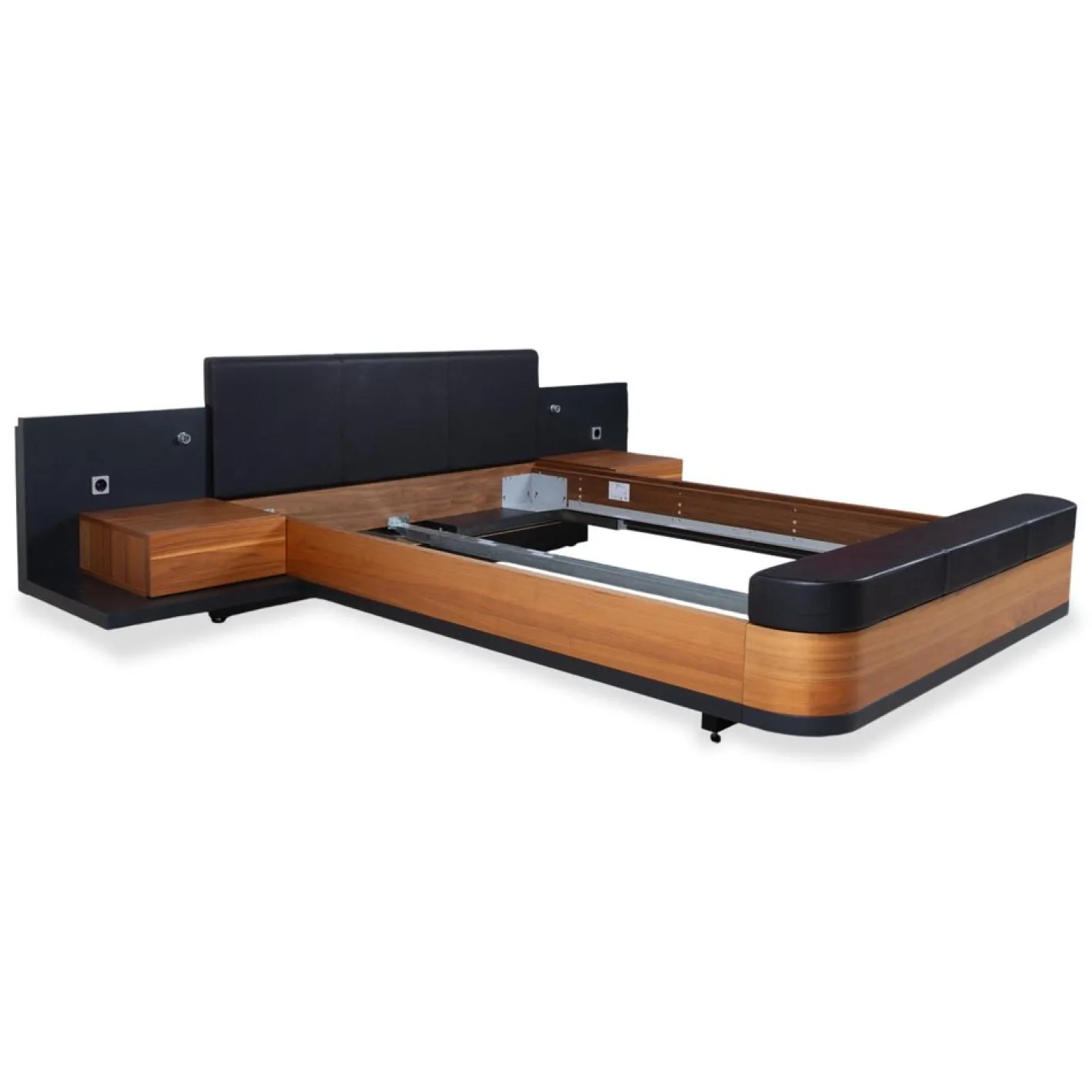 Mioletto Holzbett aus Leder von Hülsta