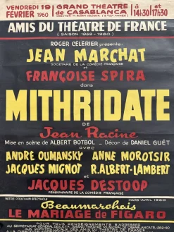 Mithridates Les Amis Du Theater De France Poster, 1960