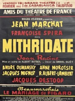 Mithridates Les Amis Du Theater De France Poster, 1960