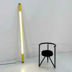 Mittelgroße gelbe Neonlampe von DIL, 1980er