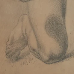 Männliche Aktstudie, Bleistiftzeichnung, 1940er