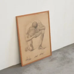 Männliche Aktstudie, Bleistiftzeichnung, 1940er
