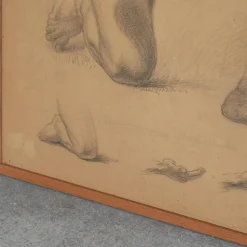 Männliche Aktstudie, Bleistiftzeichnung, 1940er