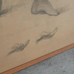 Männliche Aktstudie, Bleistiftzeichnung, 1940er