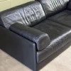 Modell DS-76 Schlafsofa und Sofa aus Schwarzem Leder von de Sede, 1980er, 2er Set