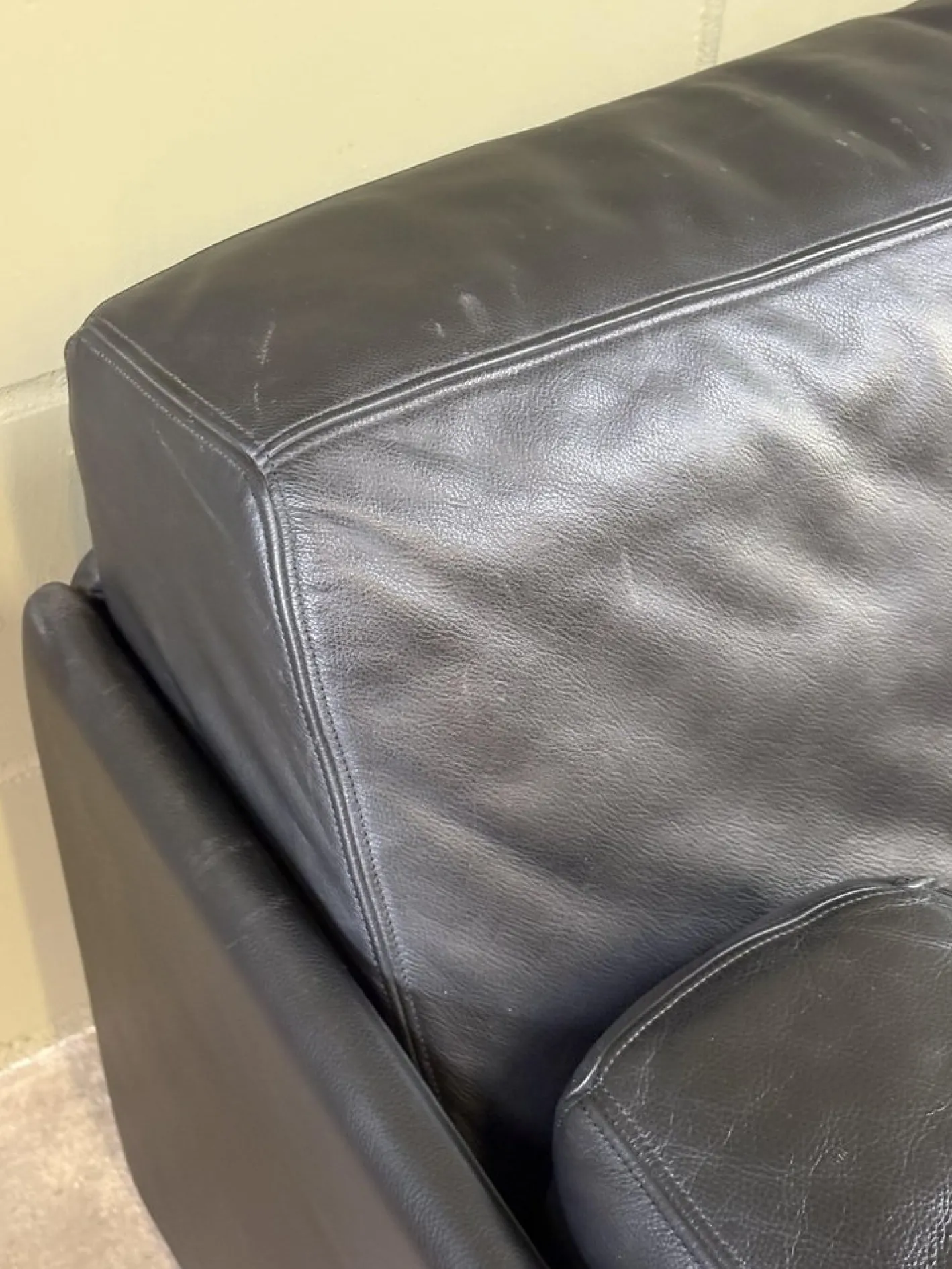 Modell DS-76 Schlafsofa und Sofa aus Schwarzem Leder von de Sede, 1980er, 2er Set