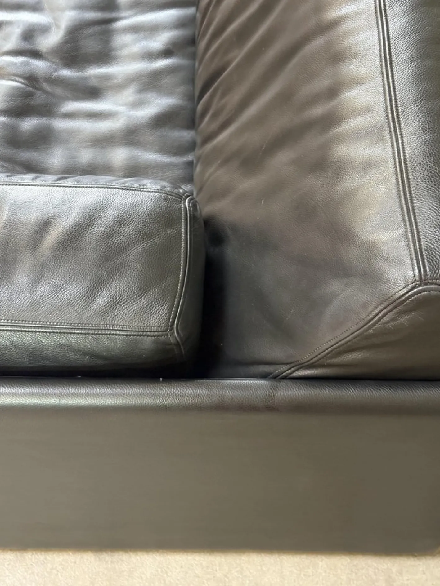 Modell DS-76 Schlafsofa und Sofa aus Schwarzem Leder von de Sede, 1980er, 2er Set