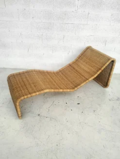 Modell P3S Rattan Chaiselongue von Tito Agnoli für Bonacina, 1960er