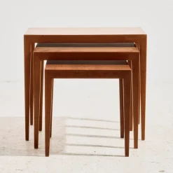Modell 163 Satztische aus Teak von Severin Hansen für Haslev Møbelfabrik, 1960er, 3er Set