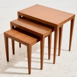 Modell 163 Satztische aus Teak von Severin Hansen für Haslev Møbelfabrik, 1960er, 3er Set