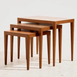 Modell 163 Satztische aus Teak von Severin Hansen für Haslev Møbelfabrik, 1960er, 3er Set