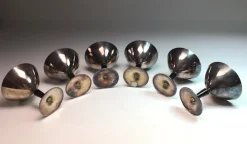 Moderne Cocktailgläser aus Metall von Folke Arström für Gab, 1930er, 6 . Set