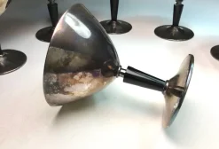 Moderne Cocktailgläser aus Metall von Folke Arström für Gab, 1930er, 6 . Set