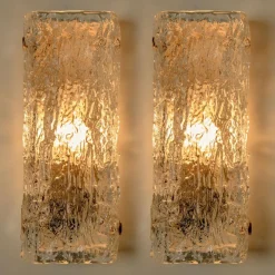 Moderne Eisglas Wandlampe von JT Kalmar, Österreich, 1960er