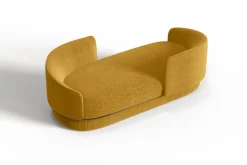 Moderne Gentle Vís a Vís aus senffarbenem Stoff und bronzefarbenem Metall von Javier Gomez