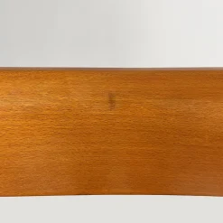 Moderne italienische Mid-Century Holzstühle mit burgunderrotem Himmel, 1940er, 6er Set