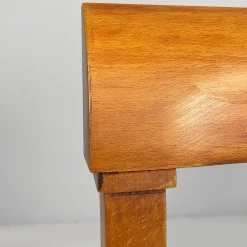 Moderne italienische Mid-Century Holzstühle mit burgunderrotem Himmel, 1940er, 6er Set