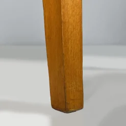 Moderne italienische Mid-Century Holzstühle mit burgunderrotem Himmel, 1940er, 6er Set