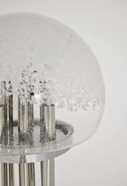 Moderne italienische Mid-Century Space Age Stehlampe aus Chrom & Muranoglas, 1970er
