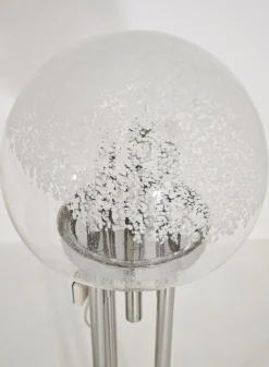 Moderne italienische Mid-Century Space Age Stehlampe aus Chrom & Muranoglas, 1970er