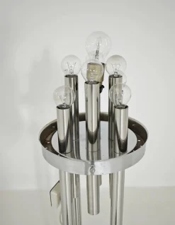 Moderne italienische Mid-Century Space Age Stehlampe aus Chrom & Muranoglas, 1970er