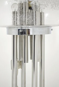 Moderne italienische Mid-Century Space Age Stehlampe aus Chrom & Muranoglas, 1970er